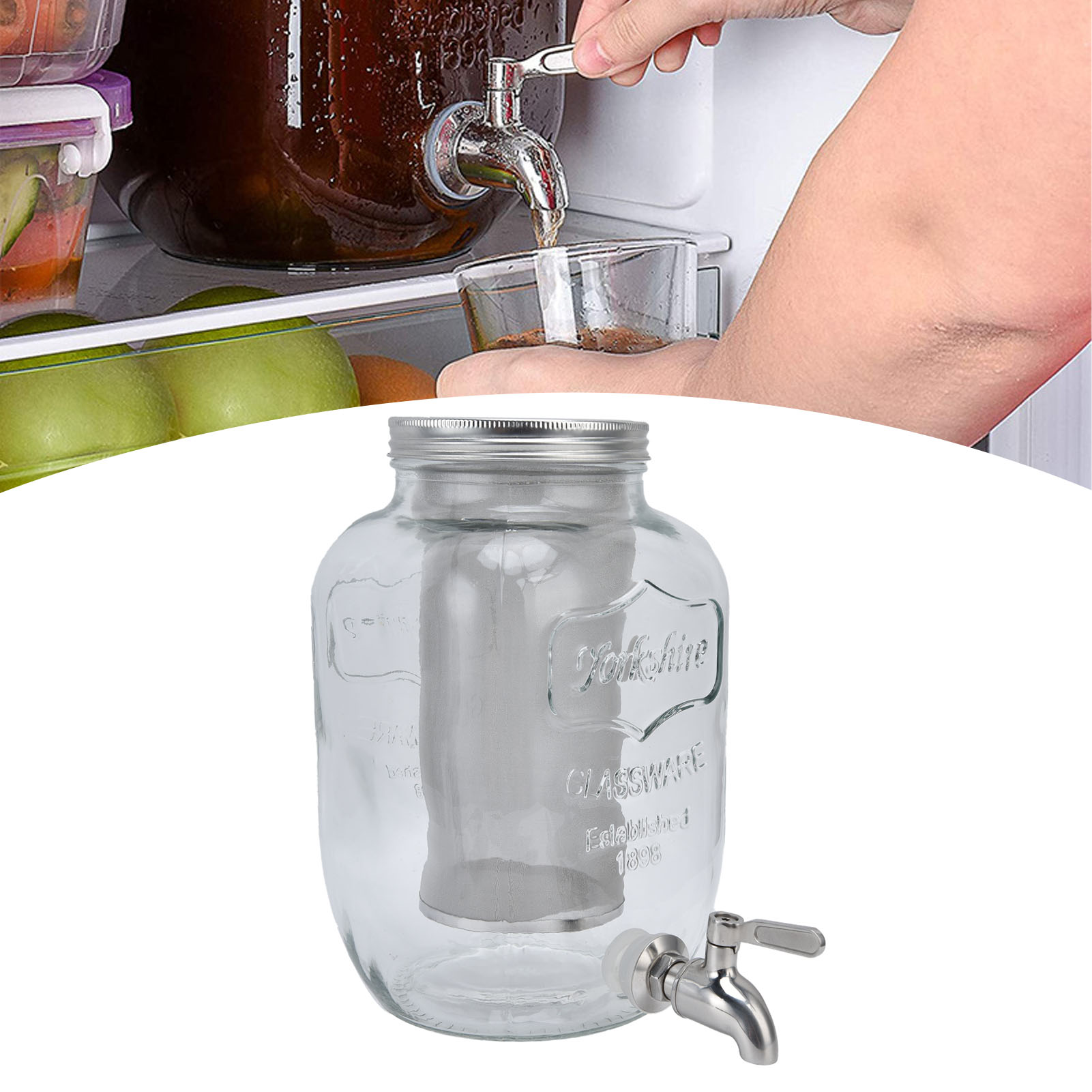 4-liter-glas-kaffeebereiter Für Kaltbrühkaffee, Großes Fassungsvermögen, Filter Für Kaltbrühkaffee Im Amerikanischen Stil, Behälter Für Kaltbrühgetränke/aufguss