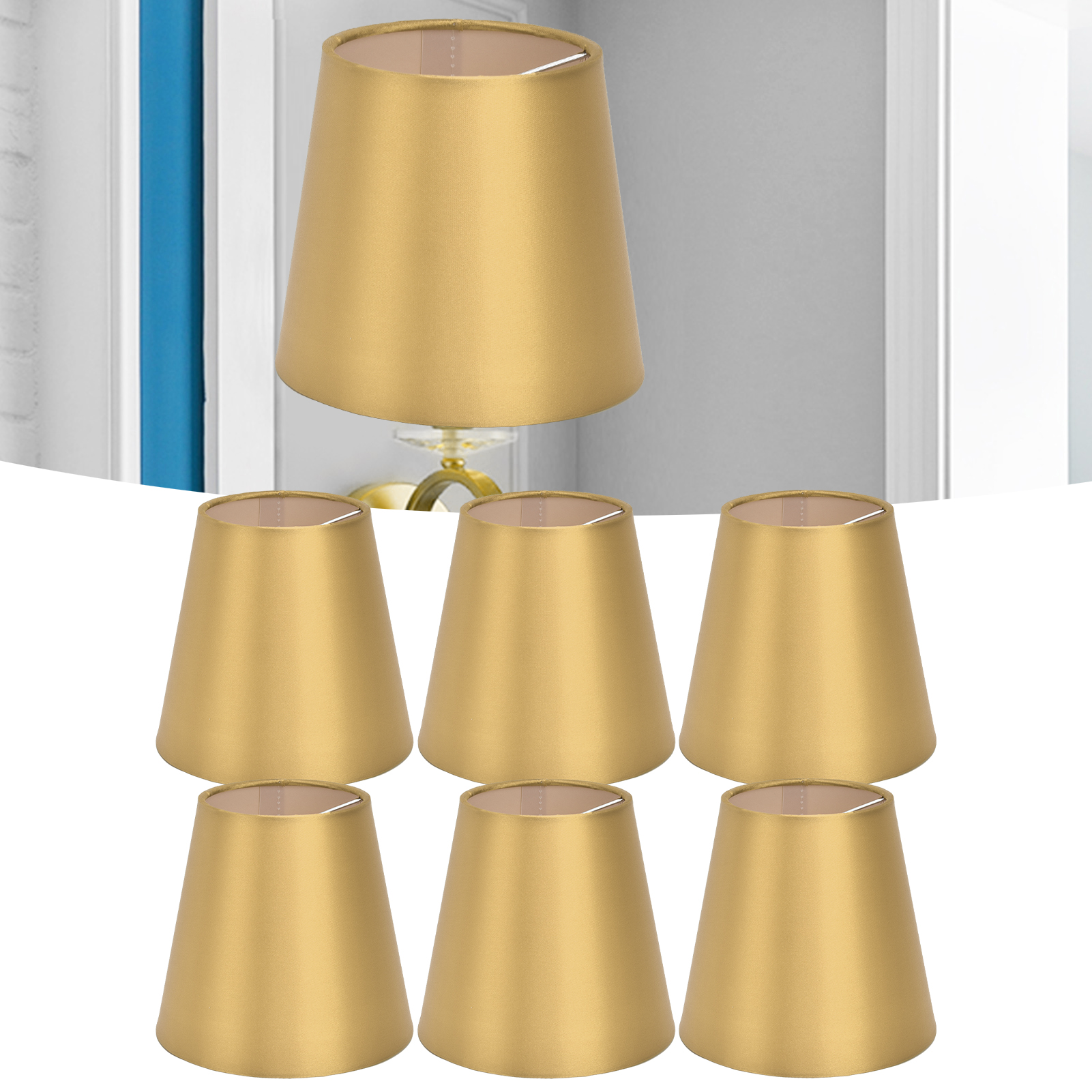 Stofflampenschirm, Minimalistischer Europäischer Stil, Kompatibel Mit Klemm-, Steh-, Tisch-, Pendel- Und Wandleuchten, Gold Px153
