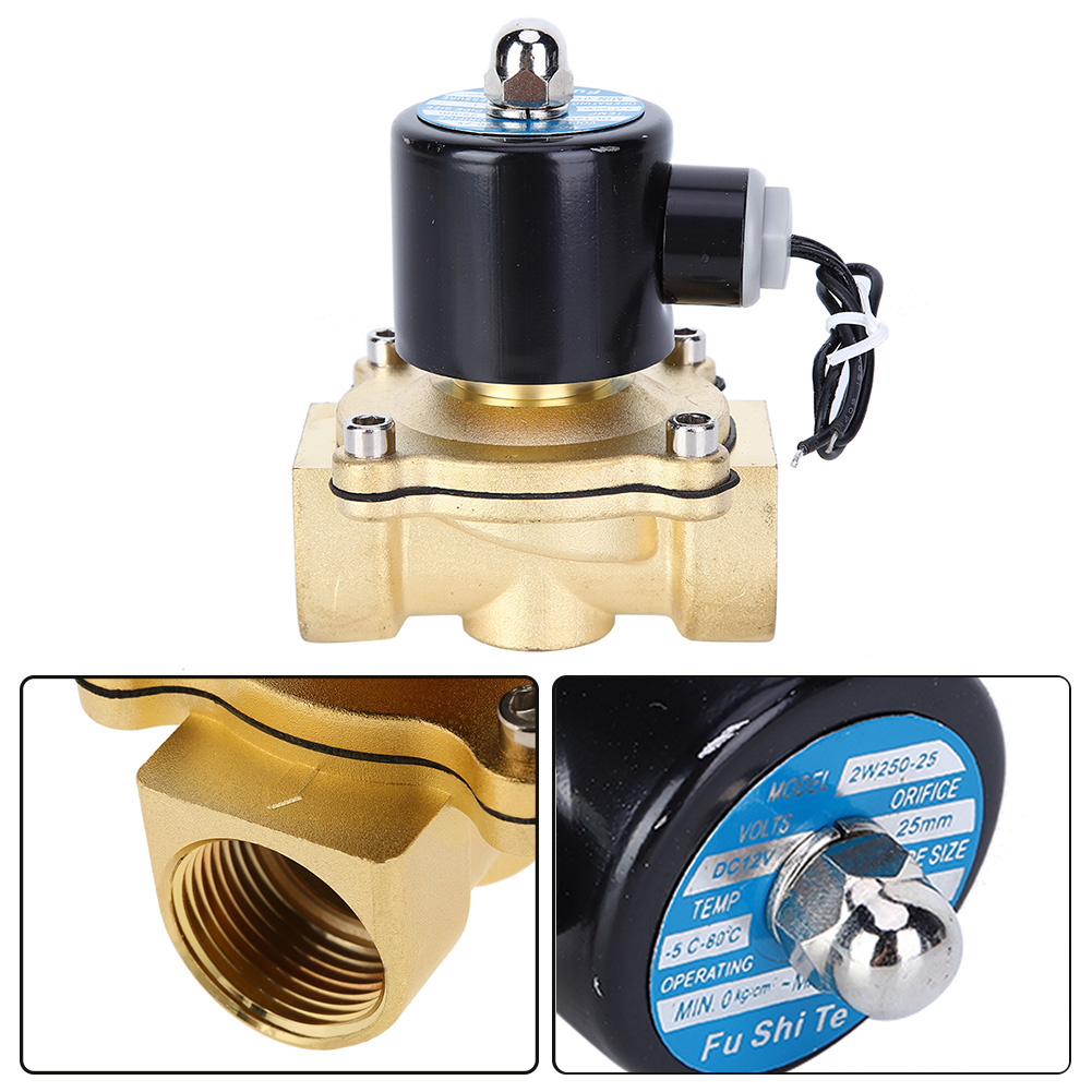 Zweiwege-magnetventil Mit Zwei Positionen, Normalerweise Geschlossen, 12 V Dc, 1 Zoll Durchmesser, 2w250-25