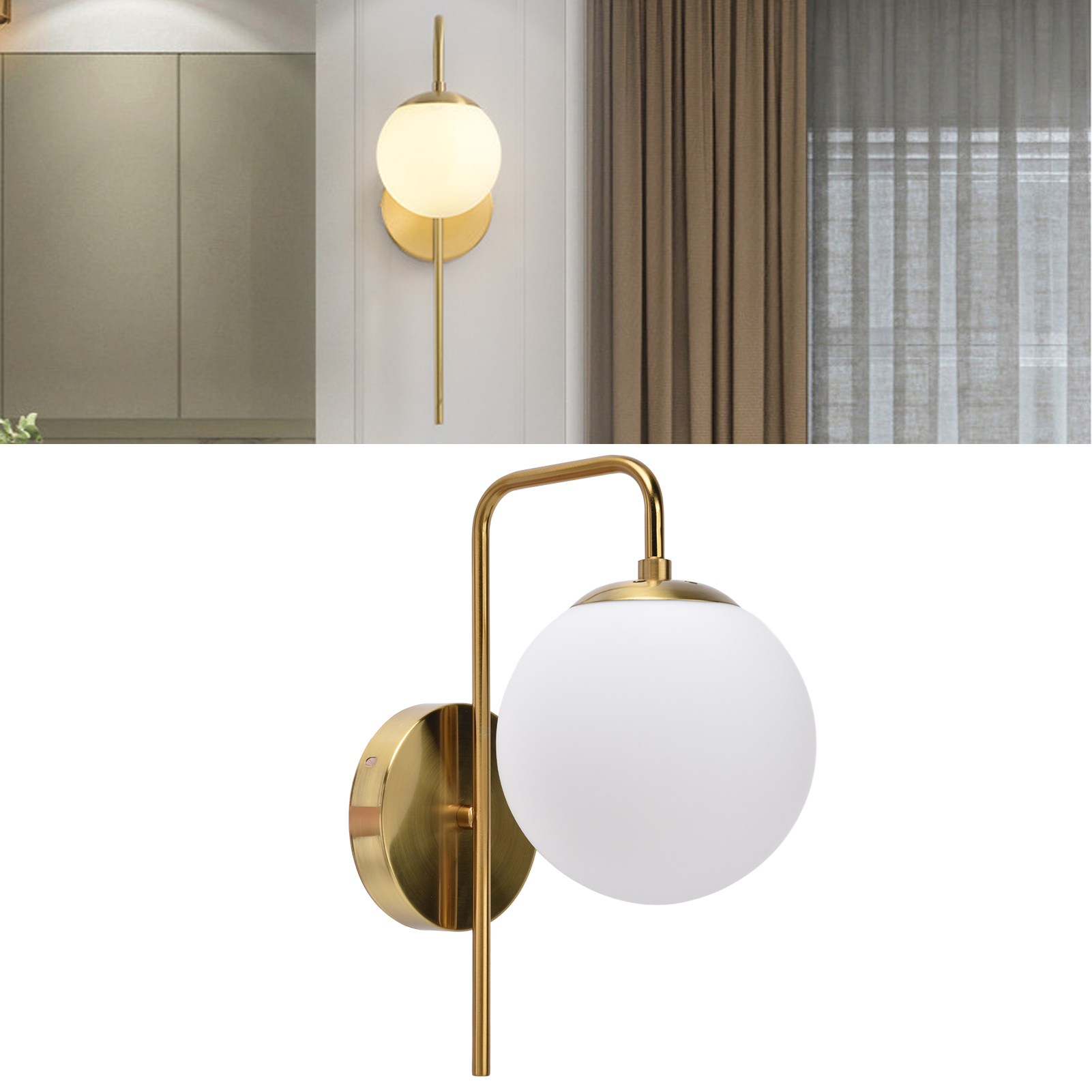 Moderne Led-wandleuchte Im Skandinavischen Stil, Individuell Gestaltbare Dekorative Wandleuchte Für Schlafzimmer, Esszimmer, Flur, Mit Glasschirm, Kugelförmiger Form, E27-fassung, Dekorative Wandleuch