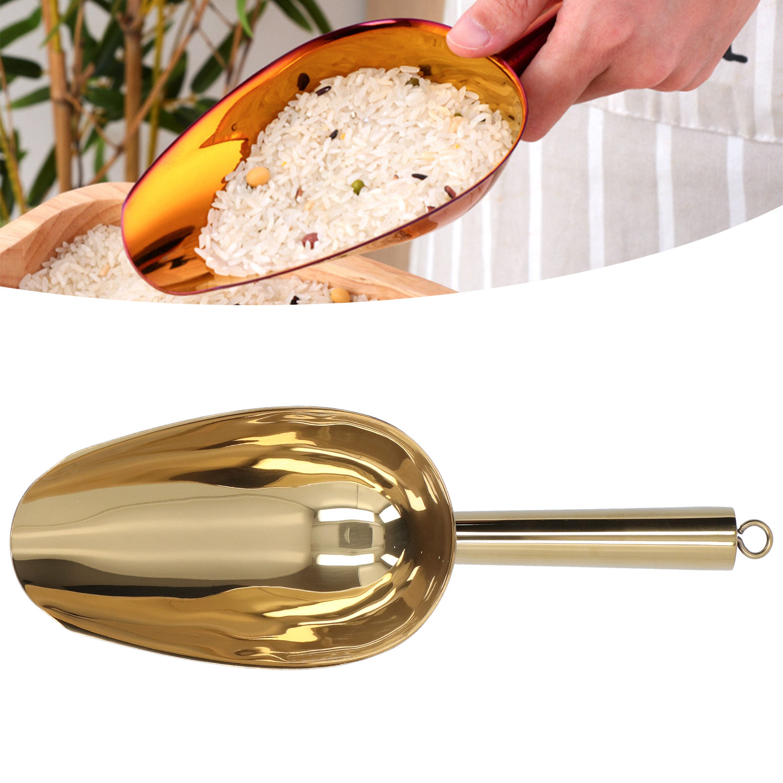 Lebensmittelspatel Aus Edelstahl, Eiscremespatel, Teespatel, Spatel Für Trockenfrüchte Und Müsli, Goldfarben