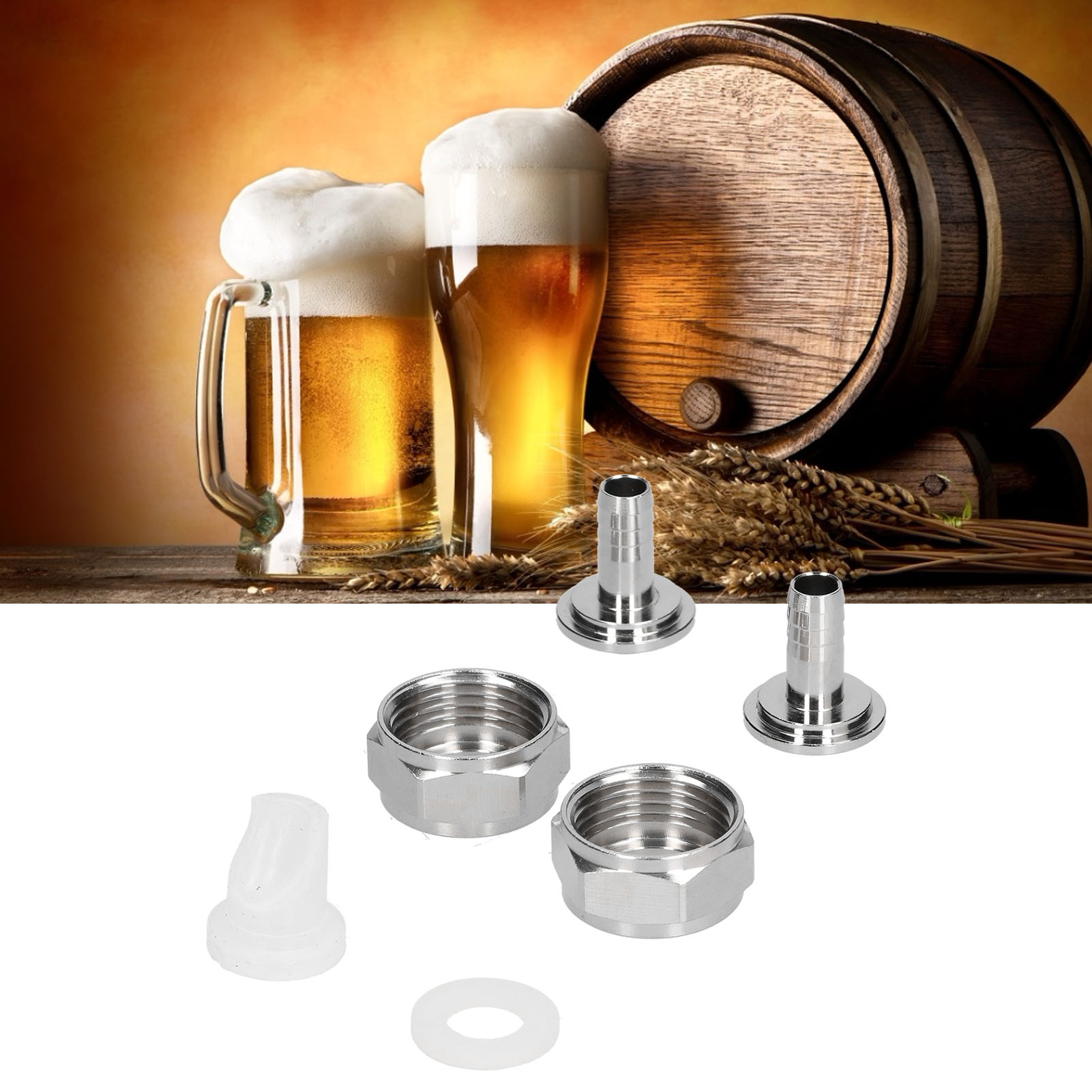 Zapfhahnanschluss Aus Edelstahl 304 Für Bierfässer, Bierleitungsanschluss-set
