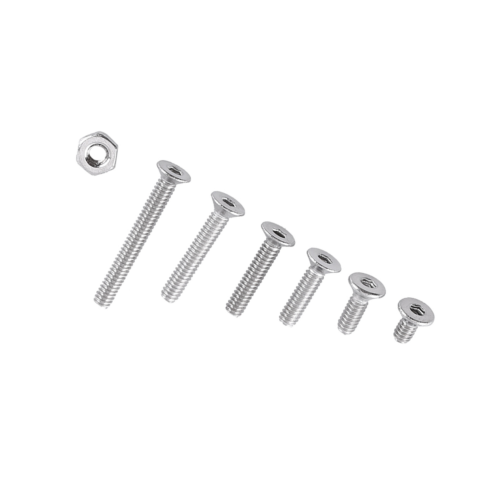 Satz Mit 250 Sechskantschrauben Und Muttern M2 A2 Aus Edelstahl.