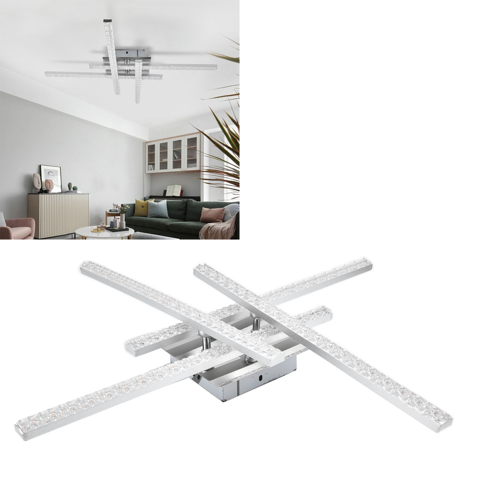 Led-deckenleuchte Mit Vier Röhren In Rasteranordnung, Moderner Nordischer Minimalismus, Ideal Für Schlafzimmer, Wohnzimmer, Büro Und Esszimmer. Ce- Und Rohs-zertifiziert, Warmes Licht.