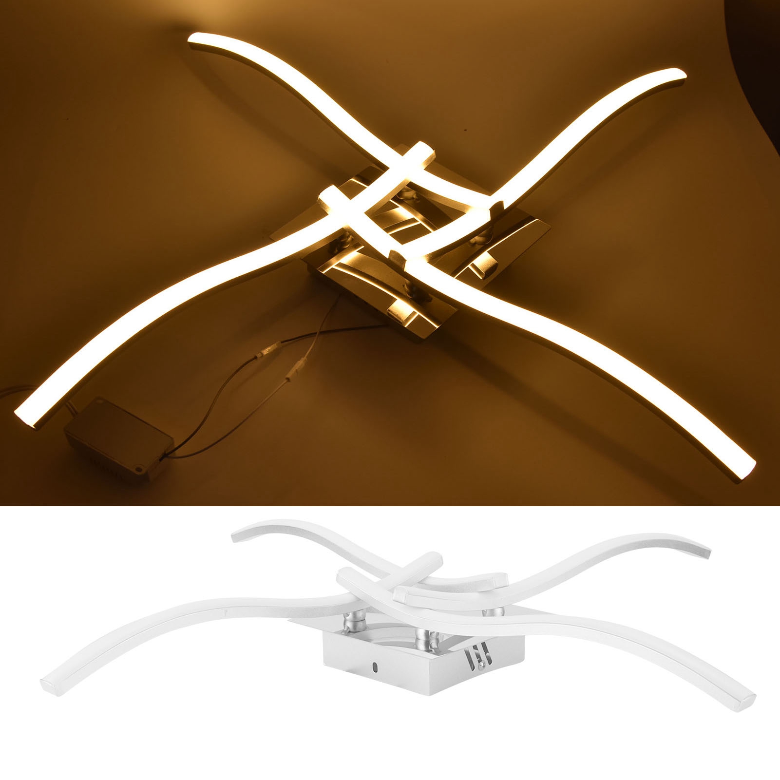 25-w-led-deckenleuchte Mit 140 Leds (durchmesser 140), Modernes Und Minimalistisches Skandinavisches Wellendesign, Ideal Für Schlafzimmer, Wohnzimmer, Büros Und Esszimmer. Ce- Und Rohs-zertifiziert.
