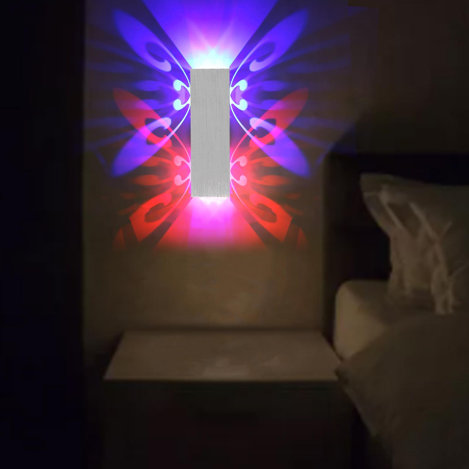 Doppelköpfige Schmetterlings-wandleuchte, Led-wandleuchte Aus Aluminium, 6 W, Moderne Doppelköpfige Schmetterlings-wandleuchte, Dekorative Wandleuchte Für Schlafzimmer, Nachttisch Oder Flur.