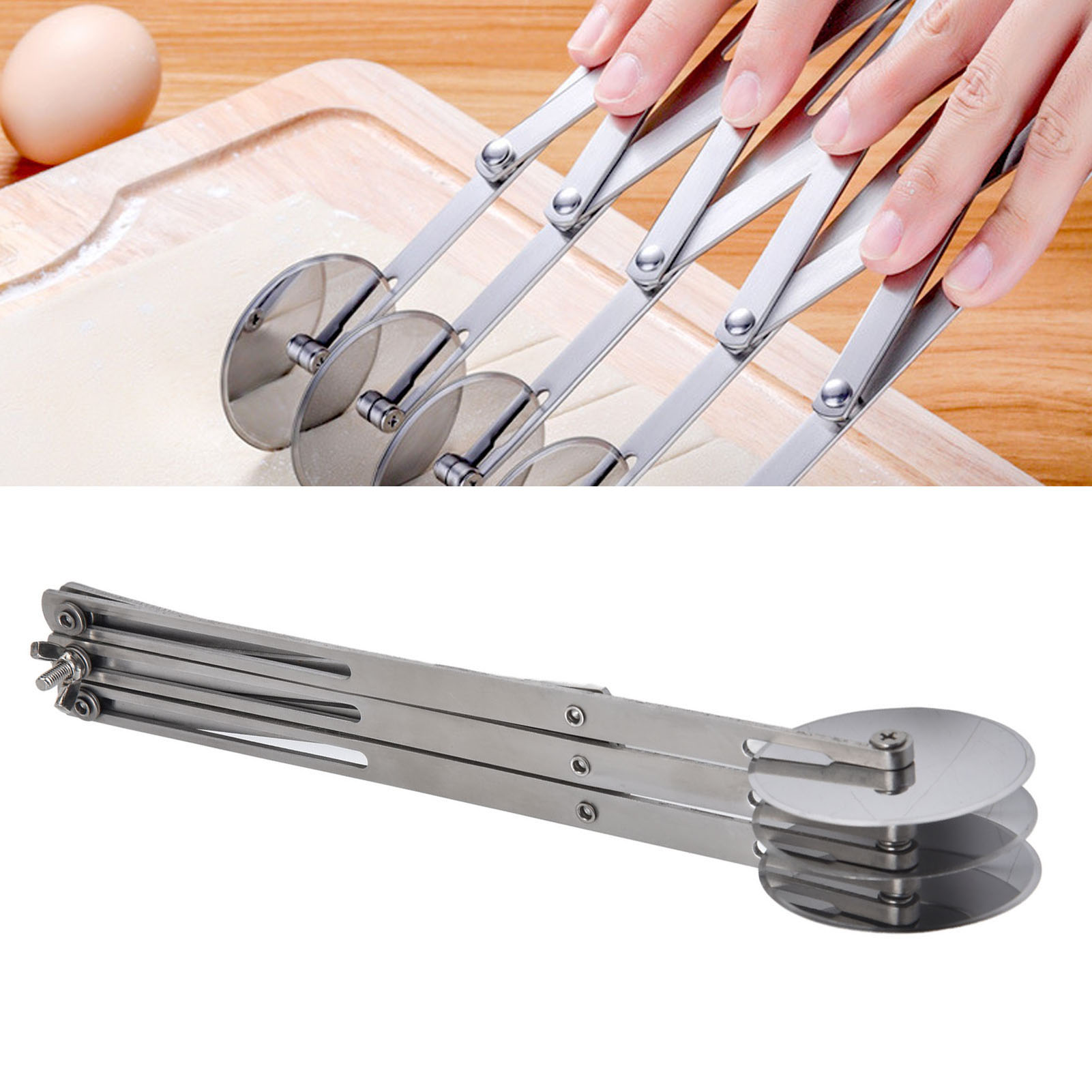 Dreirädriges Messer Zum Schneiden Von Fladenbrot, Frittierten Krapfen Und Anderen Pizzasorten Mehrrädriges Kochmesser Schneidemesser Aus Edelstahl.
