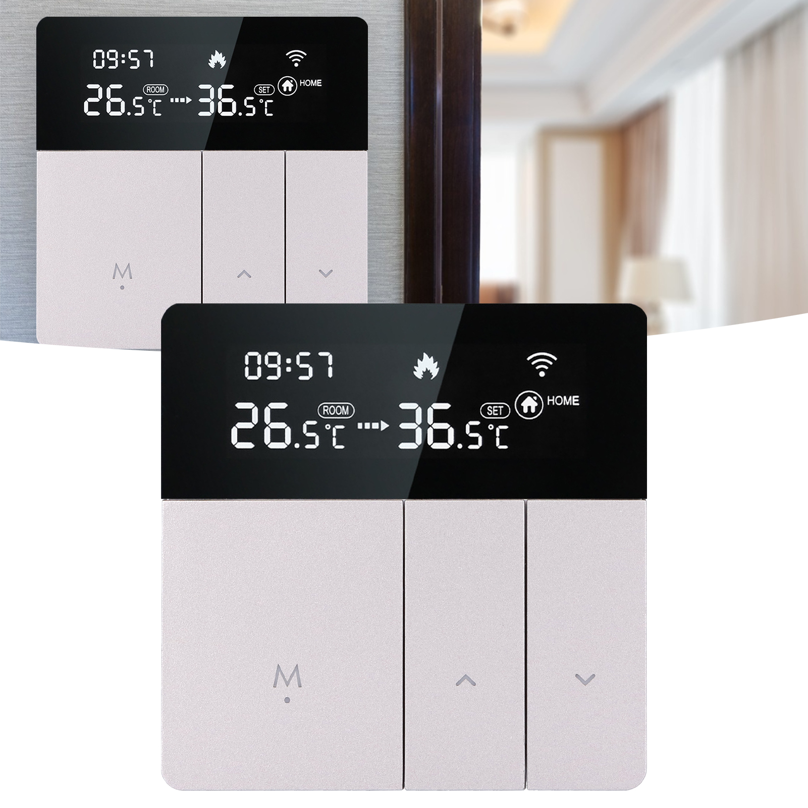 Ge Smart-thermostat Modell 86, Sprach-/app-gesteuert, Fernthermostat, Silber, 95–230 V, Wlan-modell, Für Warmwasserbereiter Und Heizkörper