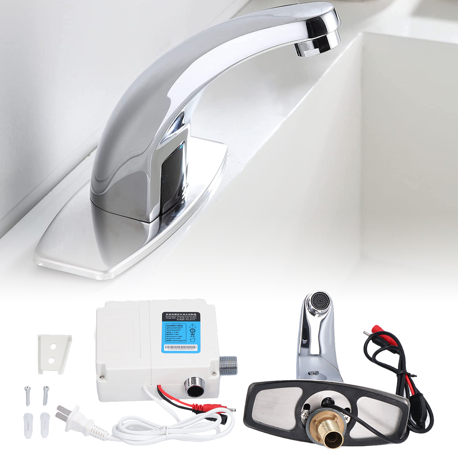 Intelligenter Sensor-wasserhahn, Infrarot-waschbecken, G1/2 Kupfer-wasserhahn, Sensor-wasserhahn Mit Kupferkörper.