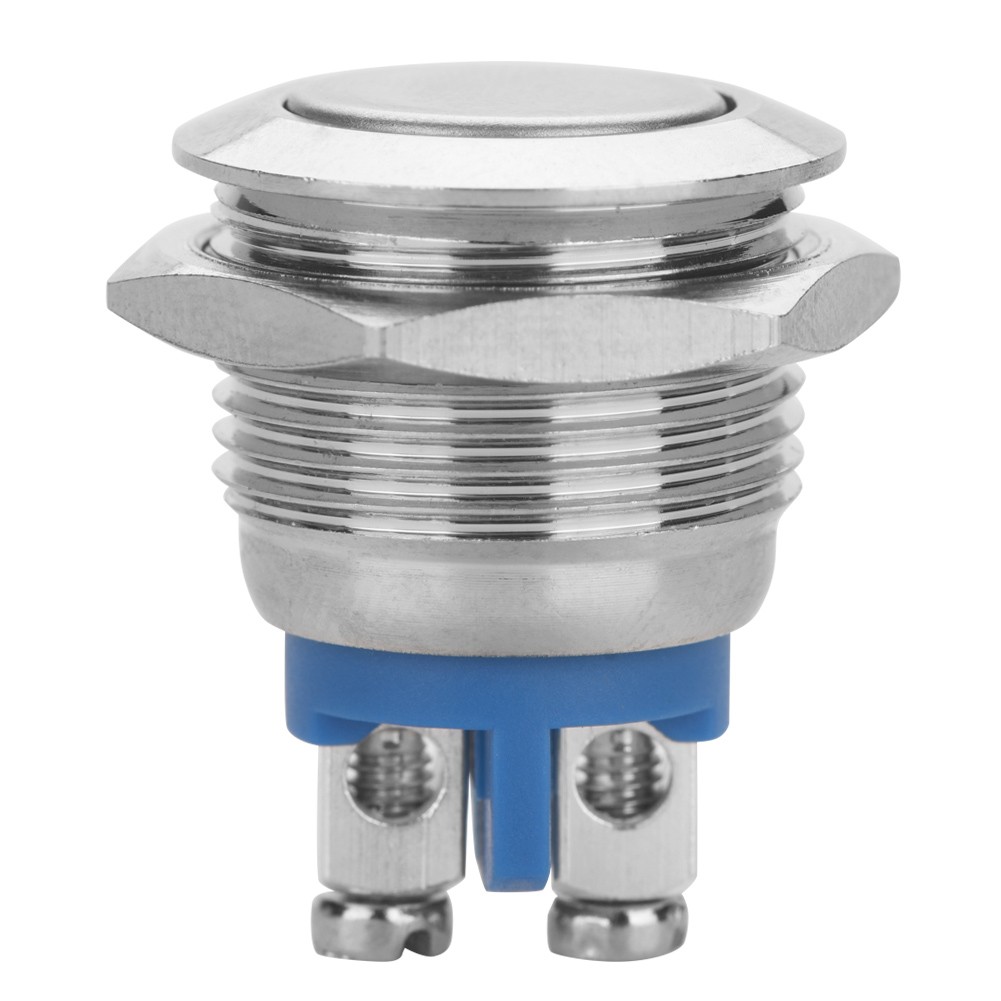 Metall-drucktaster, 16 Mm, Gegen Horizontale Ausrichtung, Mit Automatischer Rückstellung, Zwei Schraubstift, 2 A Stromstärke.