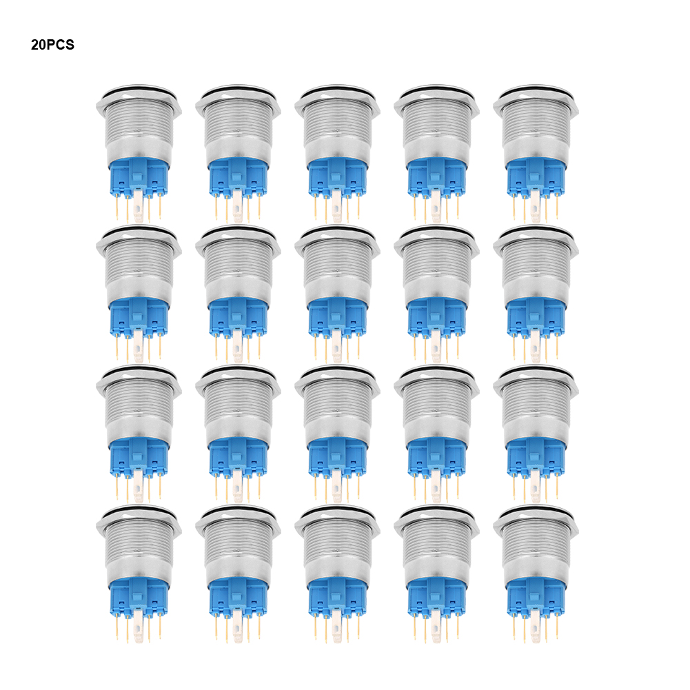 Bem-22-22ds Flachkopf-ringschalter, 220 Vac, 6 Pins, 22 Mm Edelstahl-selbstverriegelungs-druckknopfschalter, Verkauft In Kartons Mit 20 Stück.