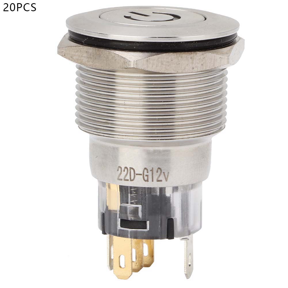 Bem-22-11d Belme, Verkauft In Kartons Mit 20 Stück, Flache Oberseite, 12vdc, 5 Pins, 22 Mm Lötstelle, Selbstrückstellender Edelstahl-drucktaster.