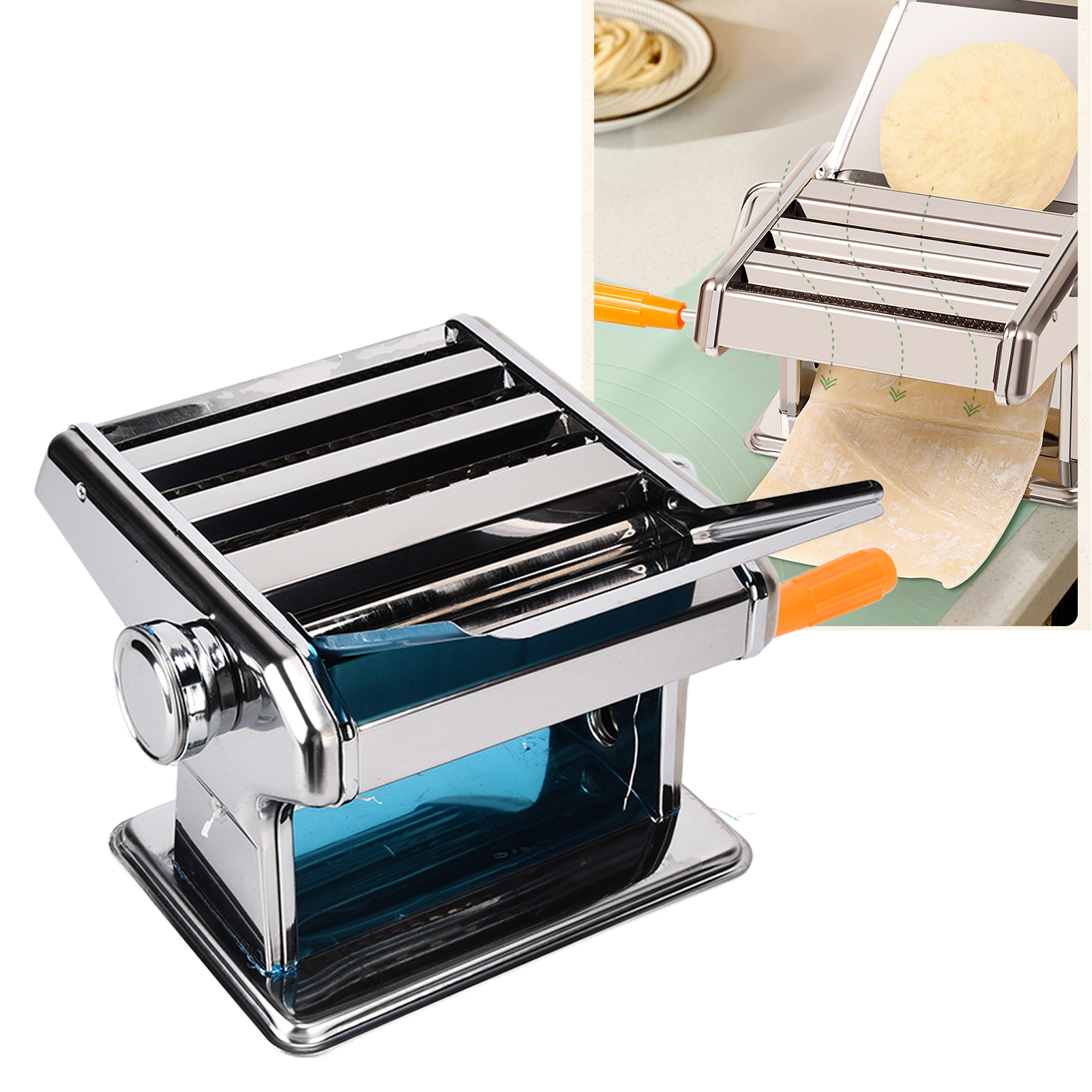 Haushaltsnudelmaschine Mit Drei Klingen, Kleine Multifunktionale Nudelpresse, Manuelle Nudelrollmaschine, Ravioli- Und Wonton-nudelmaschine.
