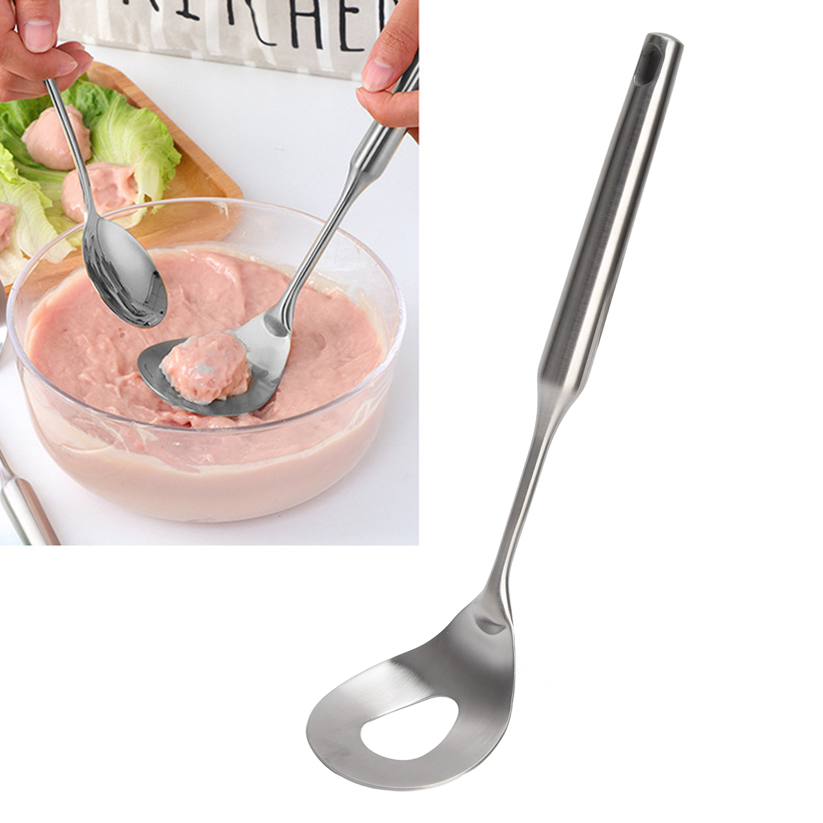 Fleischbällchenlöffel Aus Edelstahl 304, Kreatives Küchenutensil, Fleischbällchen-extruder, Fleischbällchenmaschine, Silberner Fleischbällchenformer