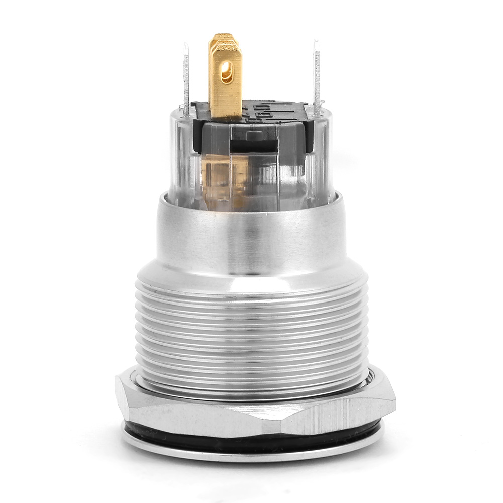 Bem-22-11ds Flachkopf-beleuchtungsringleuchte 12v Dc 5-polig 22mm Edelstahl Selbstverriegelnder Druckknopfschalter (20 Stück/box)