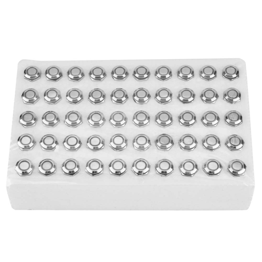 Bem-12-11d Flachkopf-ringlicht, 24vdc, 4-poliger Selbstrückstelltyp, 12mm Vernickelter Messing-druckknopfschalter, Verkauft In Kartons Mit 50 Stück.
