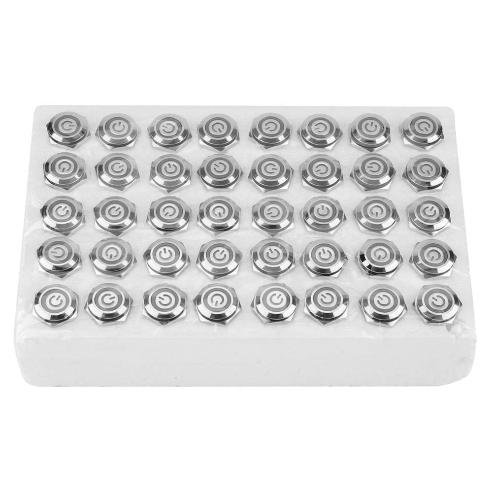 Bem-16-11ds 24v Dc 5-poliger Selbstverriegelnder 16mm Flachring-drucktaster Aus Vernickeltem Messing (40 Stück/box)