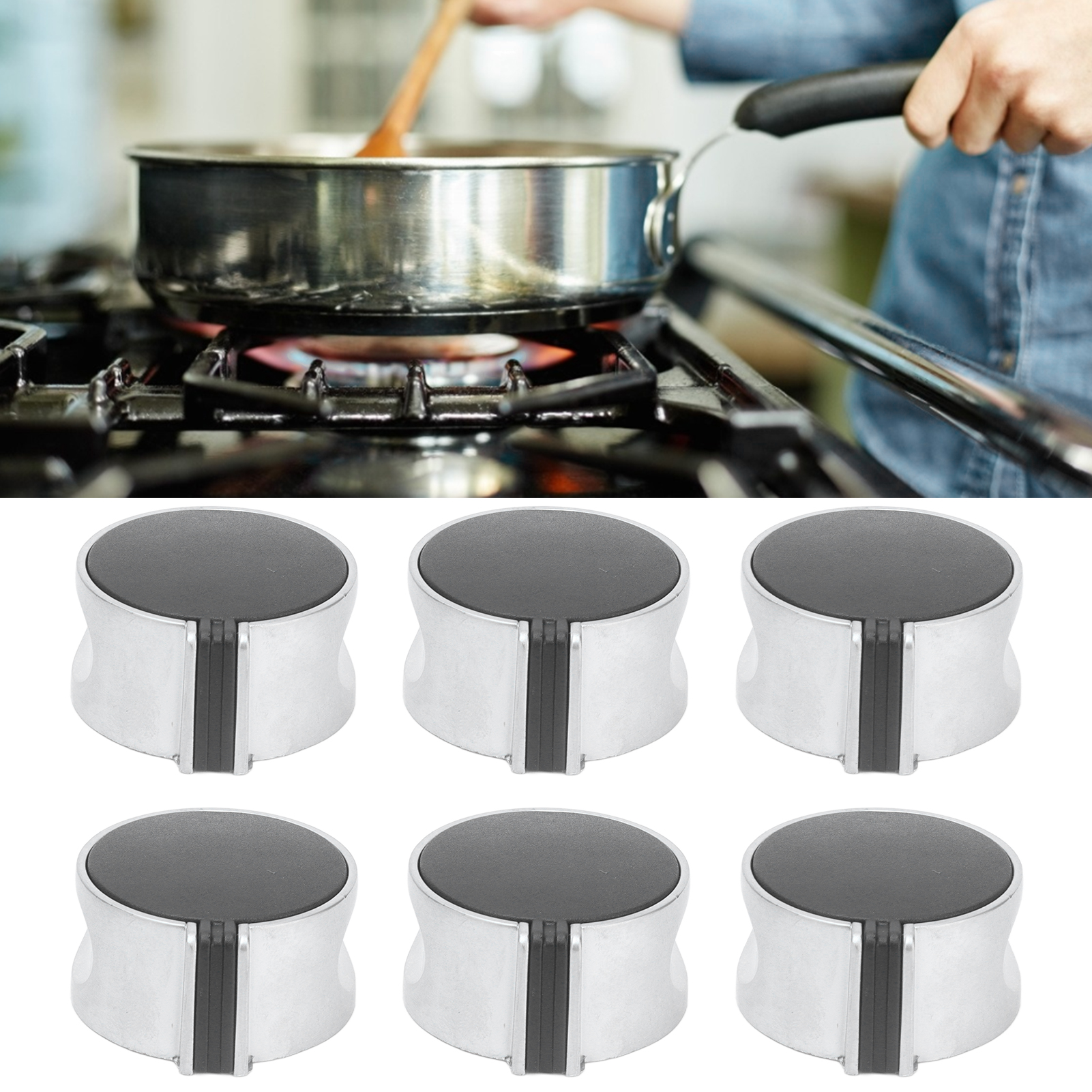 Set Mit 6 Metallknöpfen Für Gasherd, 45°-zündschalter (paar)