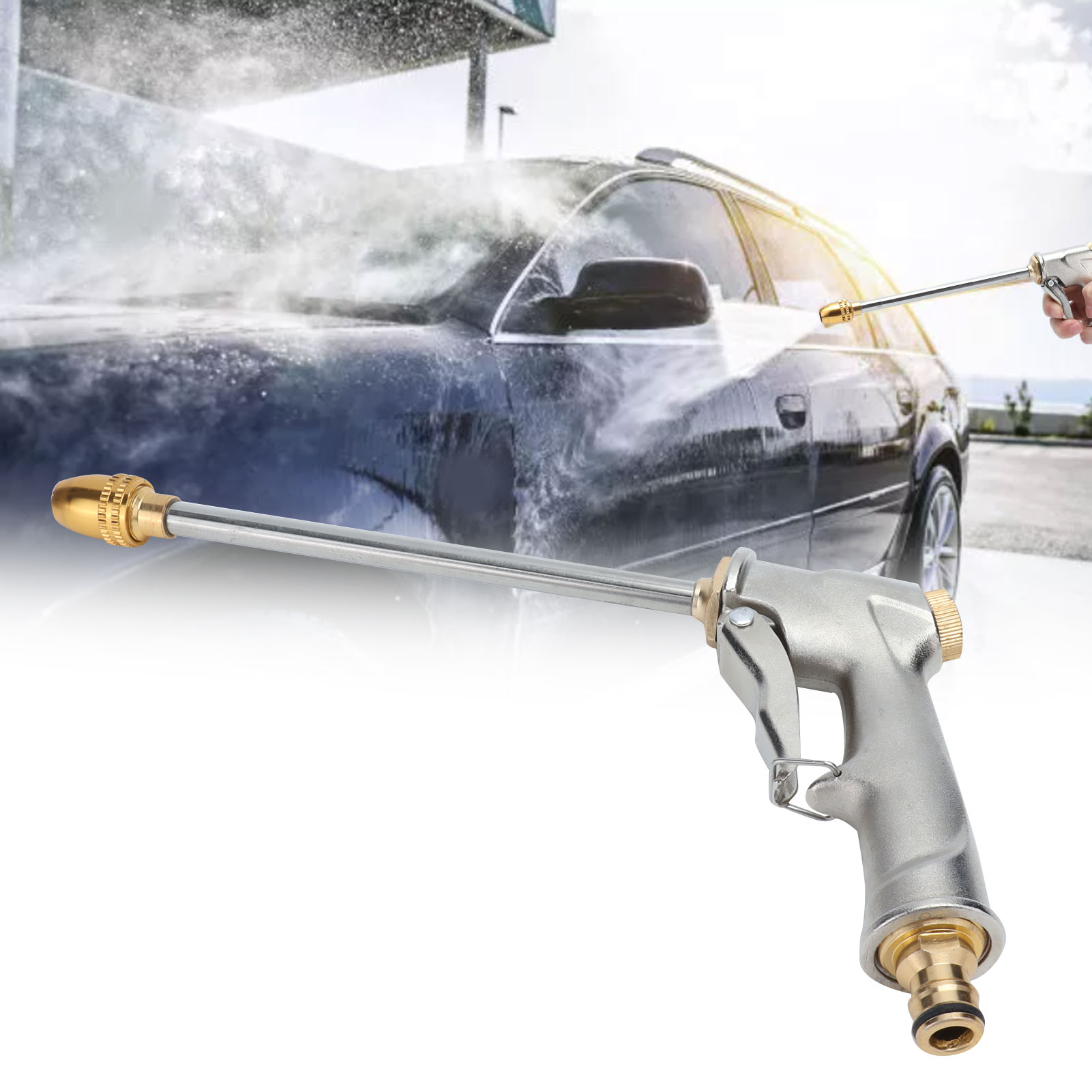 Kupferbeschichtete Aluminiumlegierungs-wasserpistole Für Den Hausgebrauch, Geeignet Für Die Autowäsche, Hochdruckreinigung Und Gartenbewässerung, Bodenreinigung Und Autowäsche.
