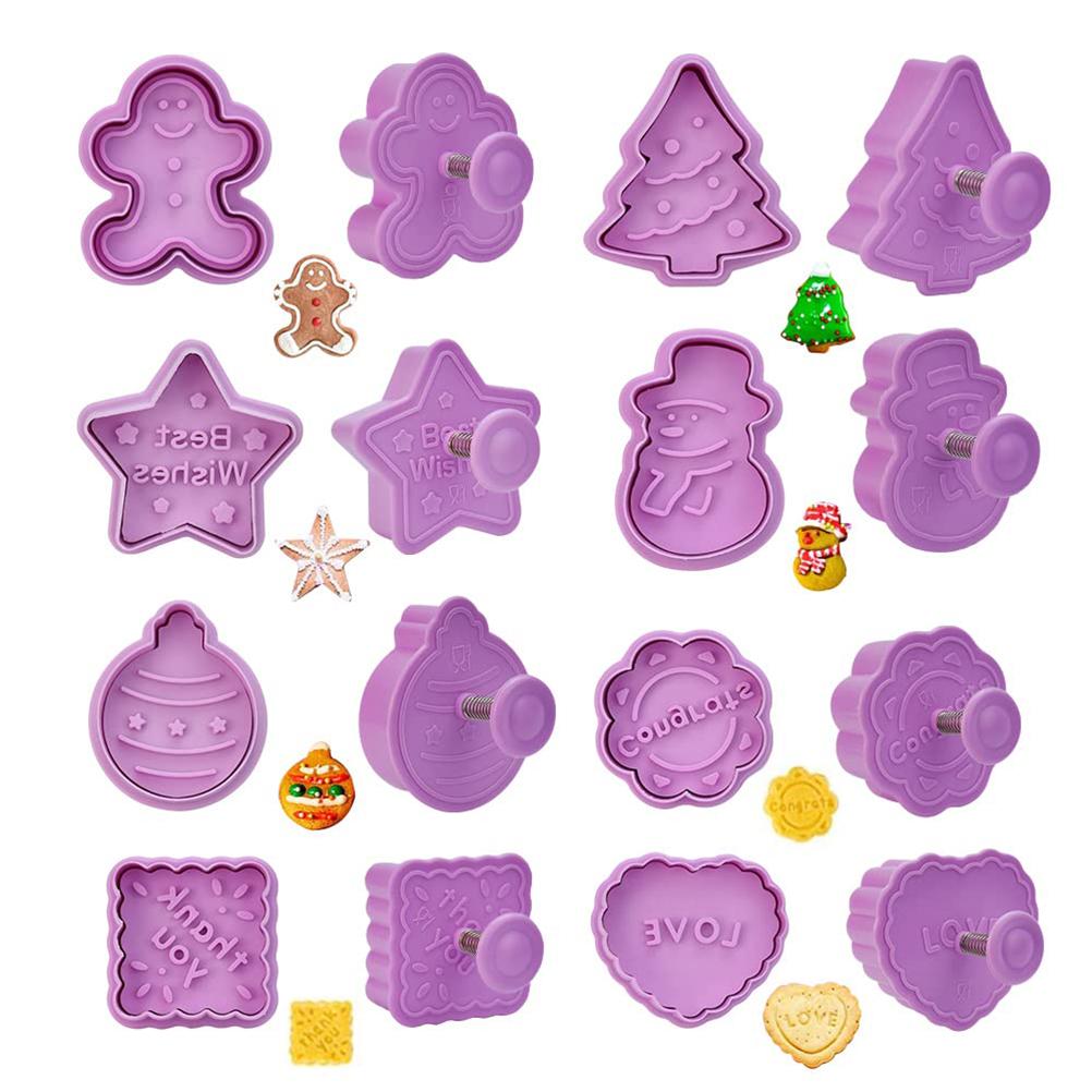3d-ausstechform Aus Kunststoff, Cartoon-design, Lila, 8-teiliges Set