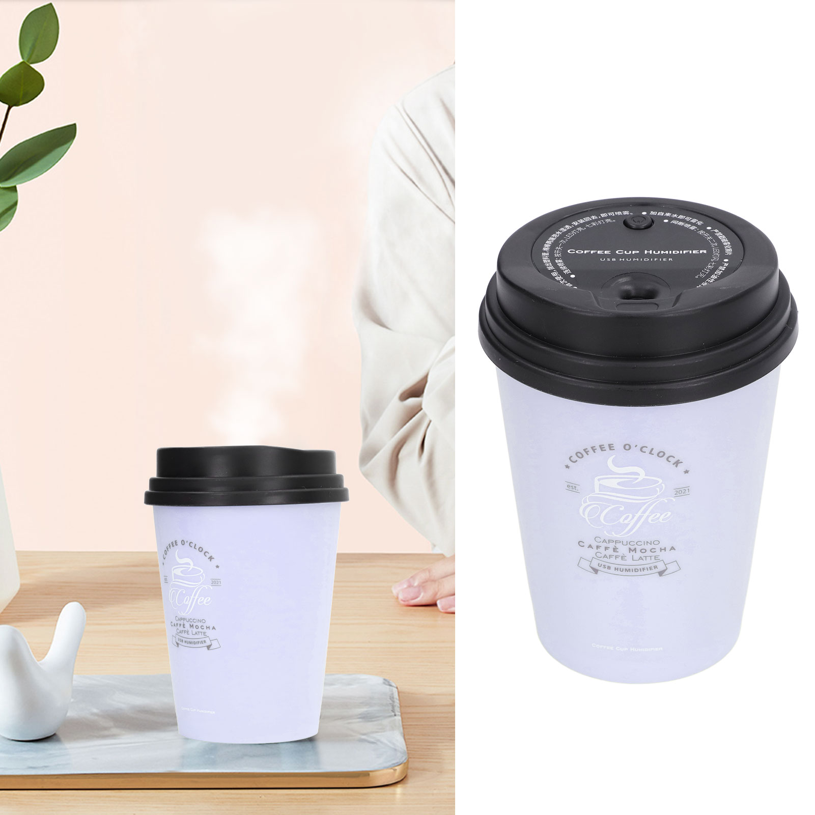 300-ml-luftbefeuchter Für Auto, Kaffeetassen Und Schreibtisch, Usb-betrieben, Lila