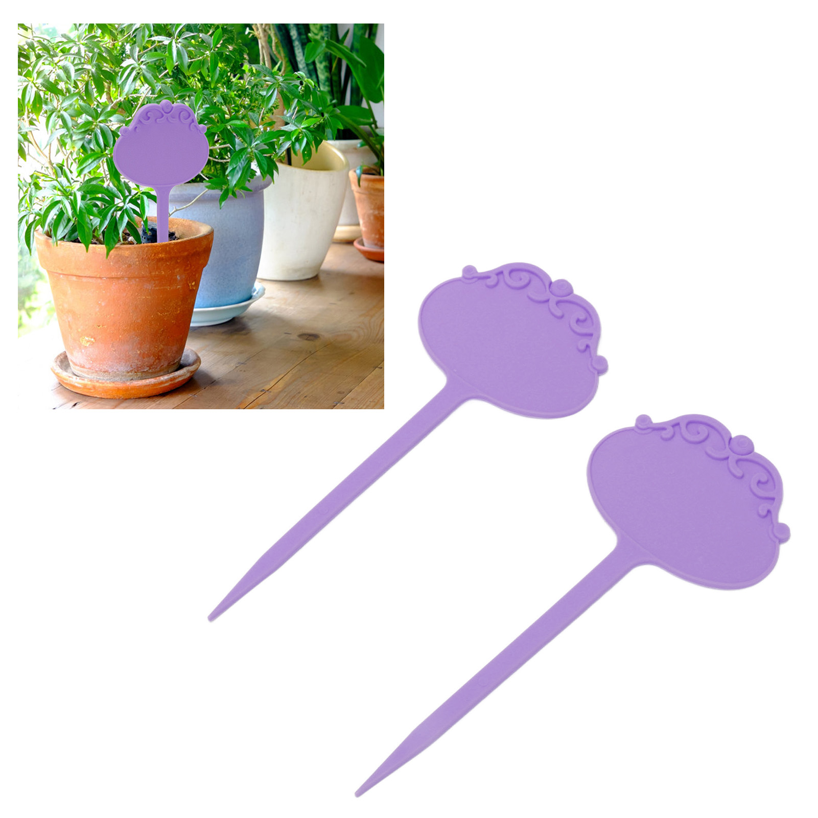 50 Wasserfeste Etiketten Für Gartenarbeit, Töpfe Und Blumen Zu Verkaufen, Große Etiketten, 16 Cm Lang, Lila.