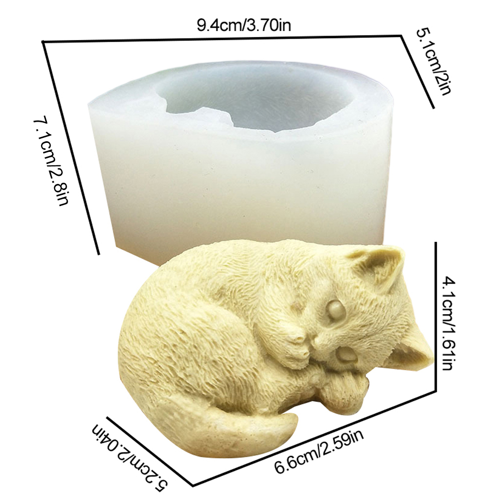 Weiße Silikon-mousse-kuchenform In Katzenform, Ideal Zur Herstellung Handgemachter Seifen.