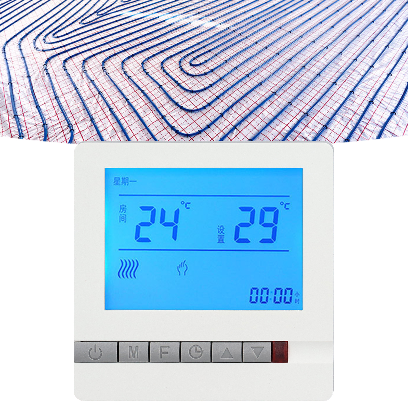 Elektrischer Thermostat Mit Großem Display, 25 A, Für Elektrische Fußbodenheizung, 220 V Lcd-thermostat Für Elektrische Fußbodenheizung