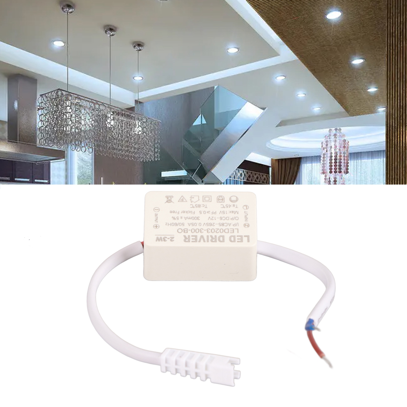 300ma Konstantstrom-led-treiber, Ac85-265v Eingang, 6-12v Dc Ausgang, Leistungstreiberanschluss, Transformator Für Led-lampe.