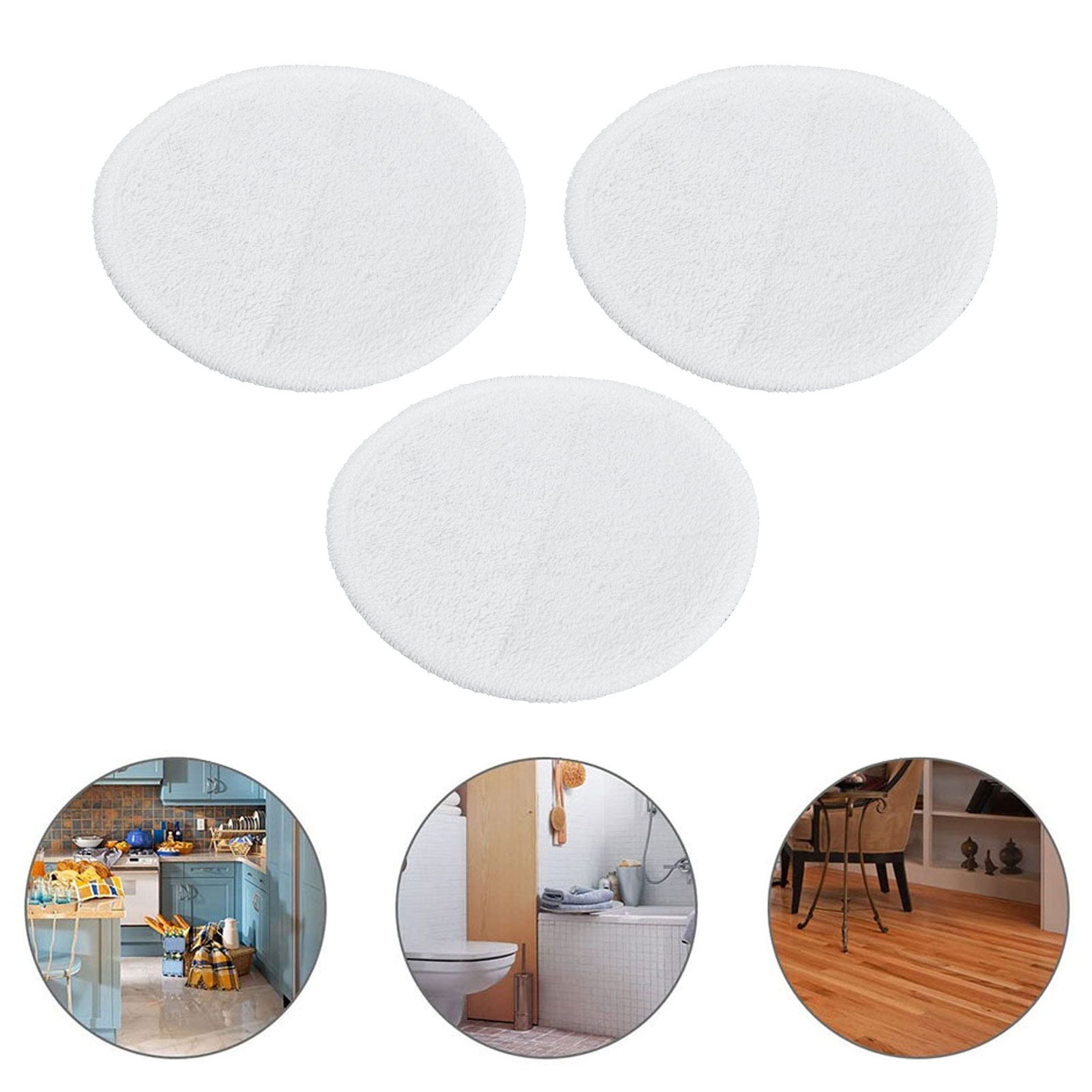 Set Mit 3 Ersatzbezügen, Kompatibel Mit Dampfmopps Der Serien Bissell 2124/2039a, Reinigungszubehör Für Moppköpfe (weiß)