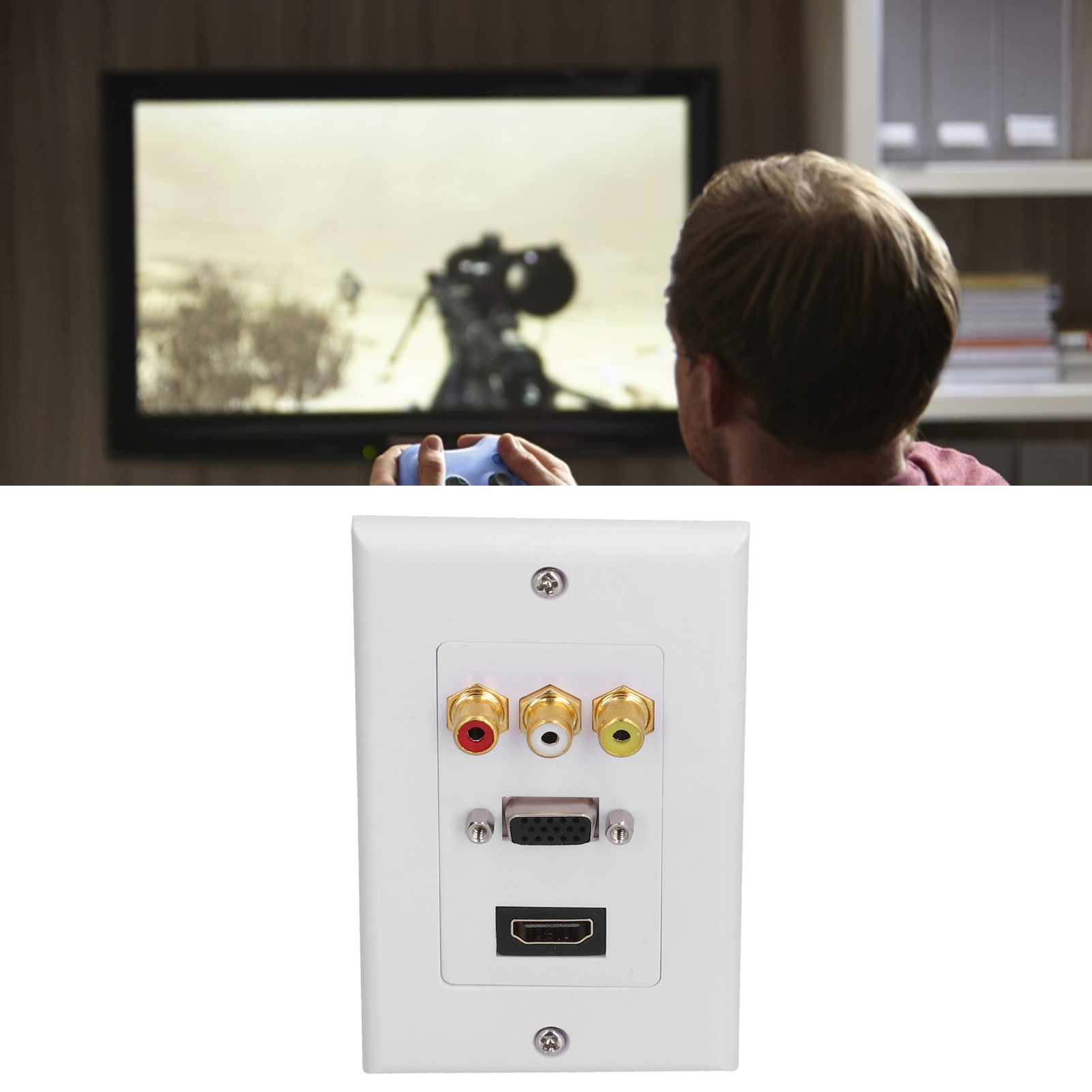 Wandpanel-audio-/videodecoder Vga Rca Lautsprecher Hdmi Hd-lötfreie Wandsteckdose Multimedia-panel