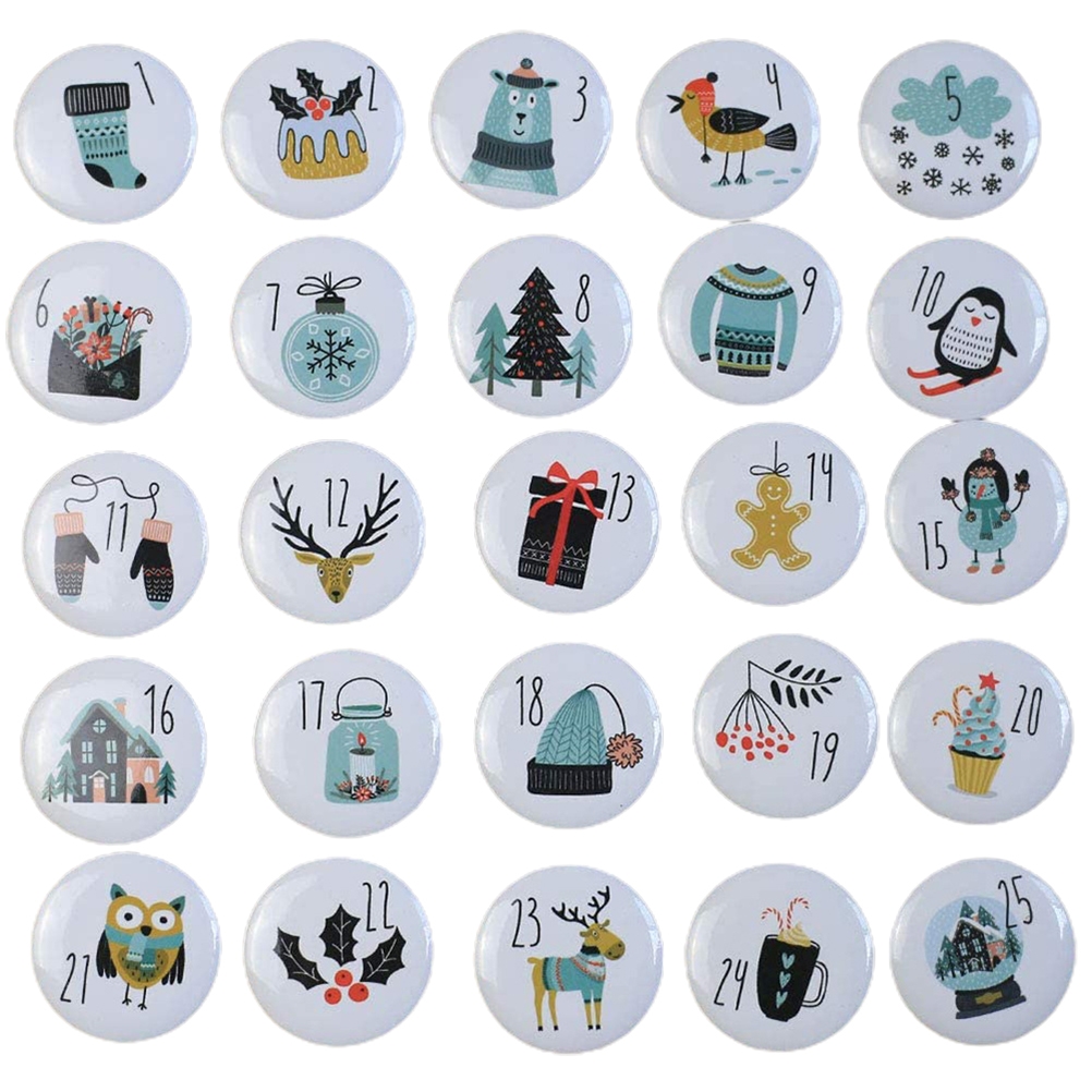 Weihnachts-adventskalender, Zahlen 1 Bis 25, Set Mit 25 Anhängern, Geschenktüten-zubehör – 3 Stück