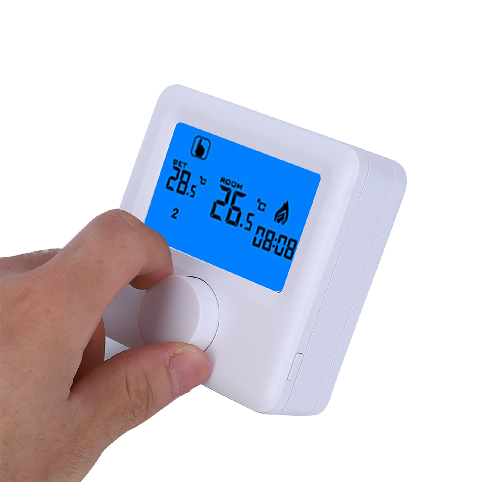 Hy06rf Intelligenter, Programmierbarer Wochenthermostat (drahtlos), Blaues Display, Für 16-a-elektroheizung