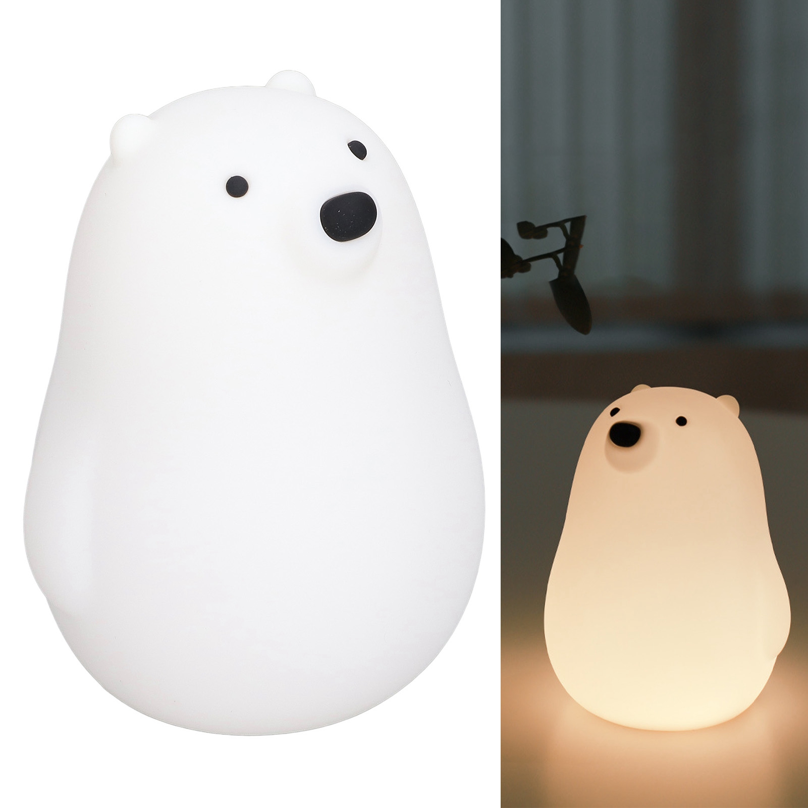 Led-nachtlicht Aus Weißem Silikon, Wiederaufladbar Über Usb, Mit Timer, Ideal Zum Einschlafen Von Kindern In Ihrem Zimmer.