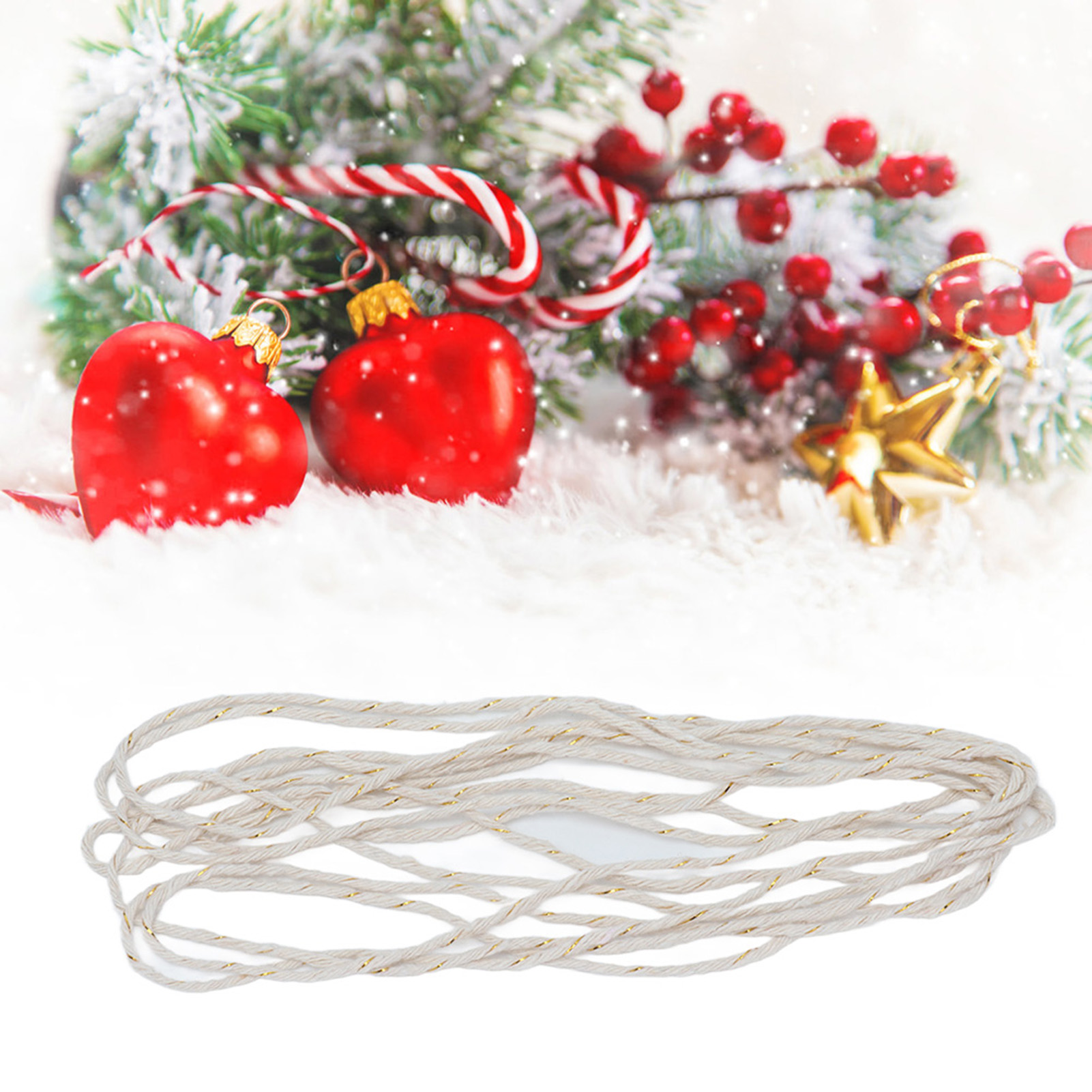 Platinfarbenes Weihnachtsgeschenkband, 2 M Seil