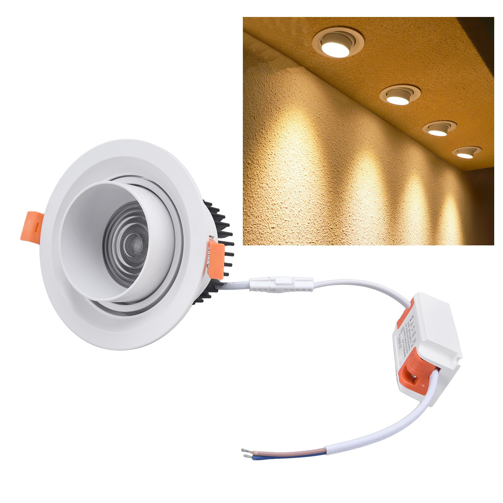 7-w-cob-led-einbaustrahler Mit Einstellbarem Fokus Für Dekorative Innenbeleuchtung