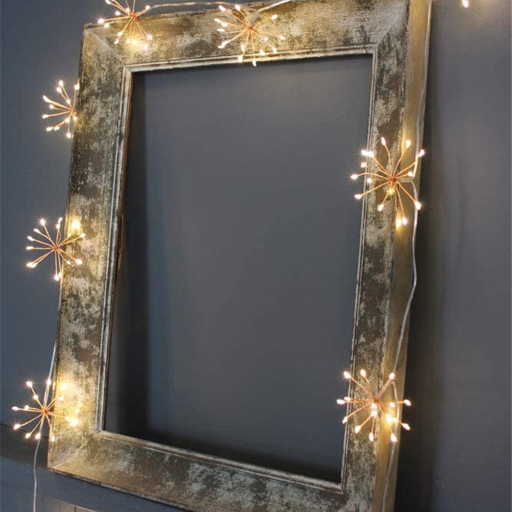 Led-lichterkette In Löwenzahnform, Usb-anschluss, Kupferdraht, 10 Blüten, 100 Leds, Weiß, A
