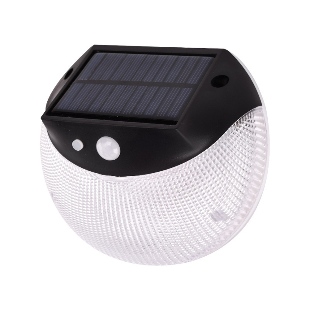 Runde, Solarbetriebene Außenwandleuchte Mit Sensor, Weiß, 12 X 11,4 Cm