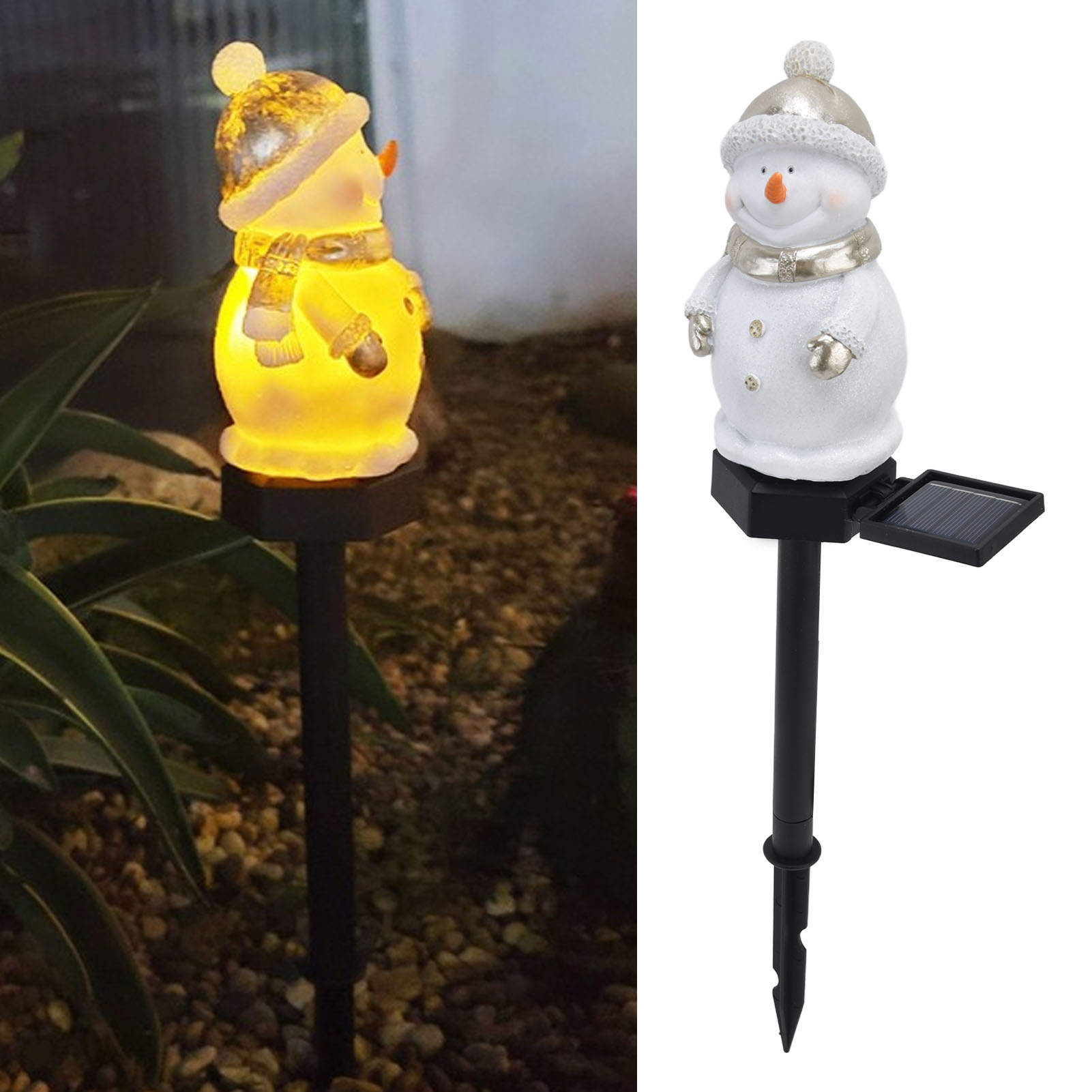 Dekorative Led-gartenleuchten In Schneemannform, Solarbetrieben, Für Gärten Und Höfe, Zur Gartenbeleuchtung Im Außenbereich