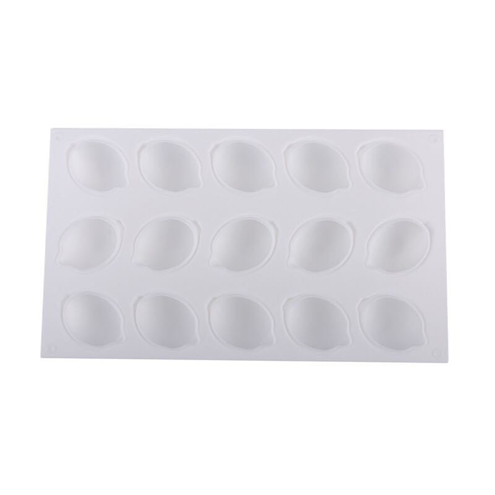 Zitronen-mousse-form Mit 15 Mulden, Ideal Für Seifen, Kuchen, Gebäck Und Andere Hausgemachte Köstlichkeiten. Weiße Silikonform Für Fondant.