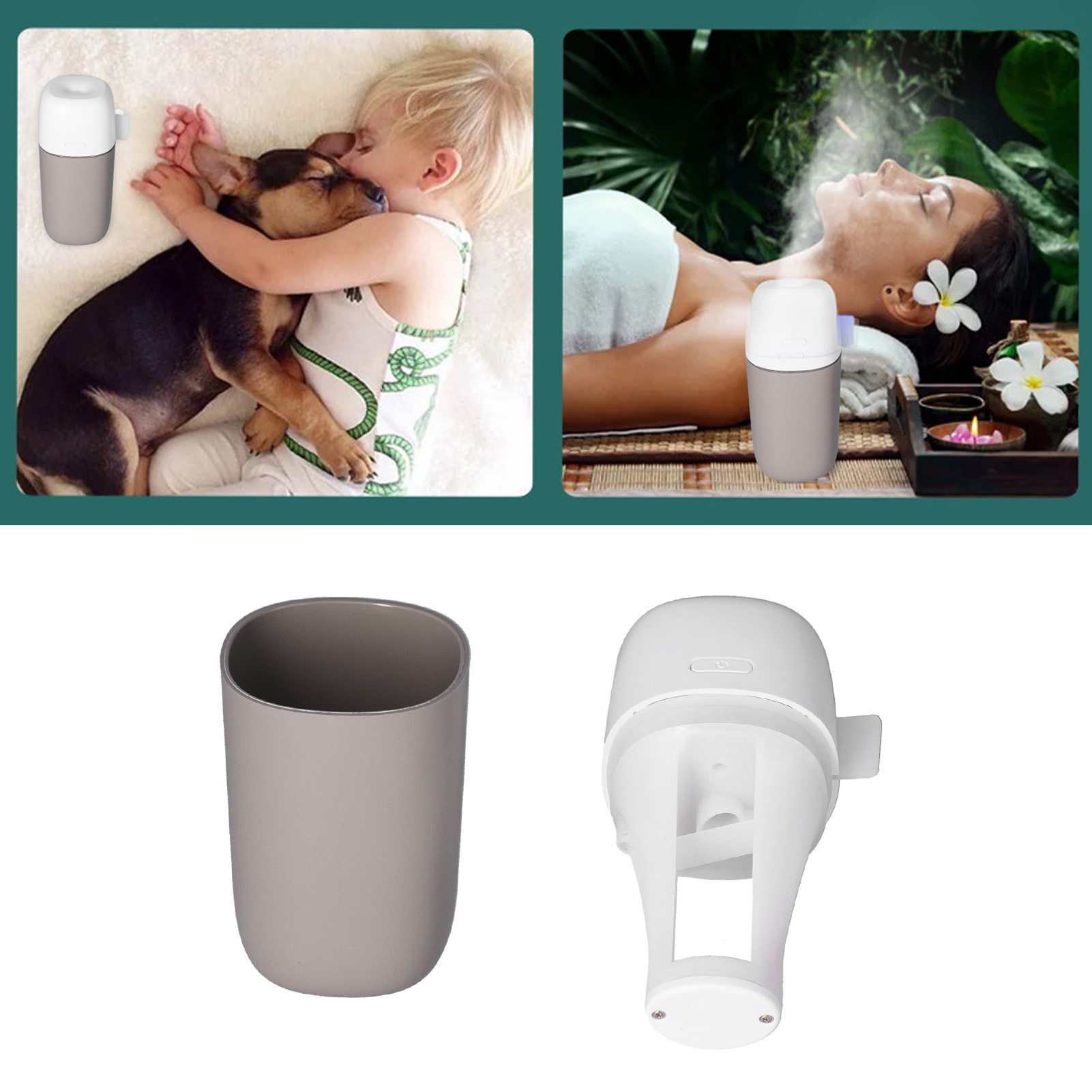 Mini-luftbefeuchter Für Ätherische Öle, Tragbar, Usb-diffusor Für Zuhause, Auto Oder Büro, Weiß
