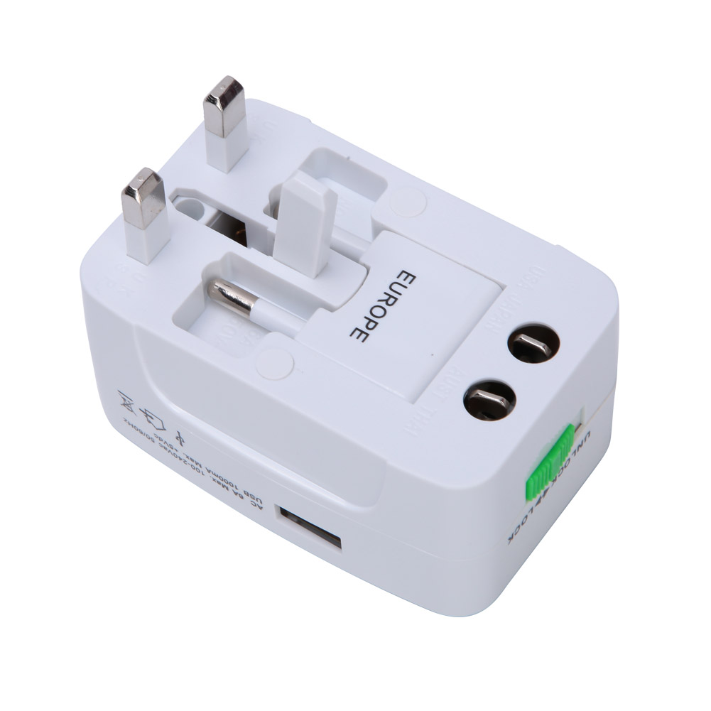 Multifunktionaler Universeller Reise-usb-adapter Mit Einem Stecker, 100–240 V Wechselstrom