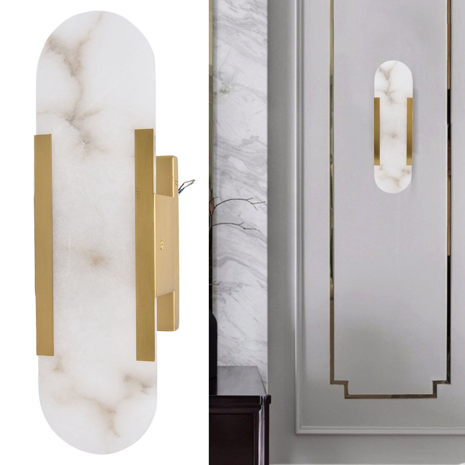 Moderne Und Kreative Wandleuchte Mit Led-design In Mattierter Marmoroptik, Ideal Für Das Wohnzimmer, Den Flur Oder Das Badezimmer Eines Hotelzimmers.