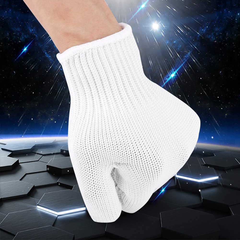 Schnittfeste Handschuhe, Verstärkt Mit Stahldraht Der Güteklasse 5, Weiß, Größe L