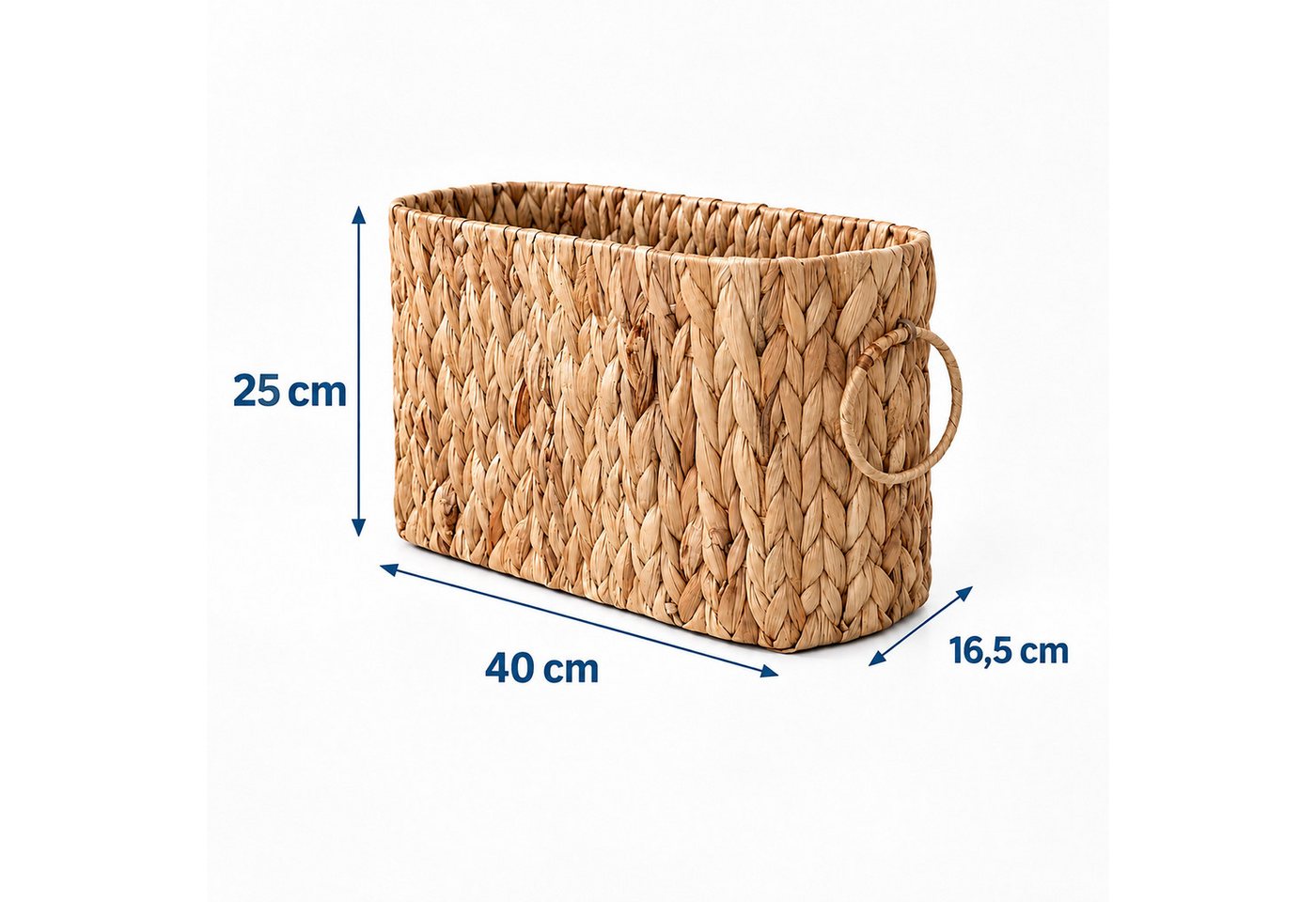 Relaxdays Toilettenpapier Aufbewahrung, 6 Rollen, Hxbxt: 25 X 40 X 16,5 Cm, Wasserhyazinthe, Reserverollenhalter, Natur Bild 5