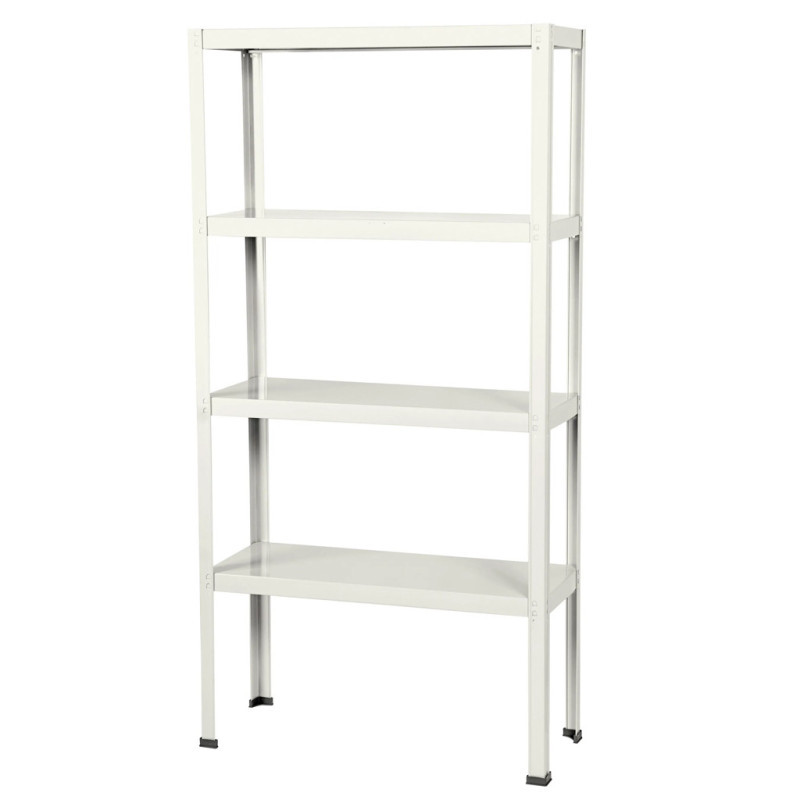Weißes Metallregal 172 X 75 X 30 Cm 4 Böden Max. Belastung 320 Kg 80 Kg Pro Boden