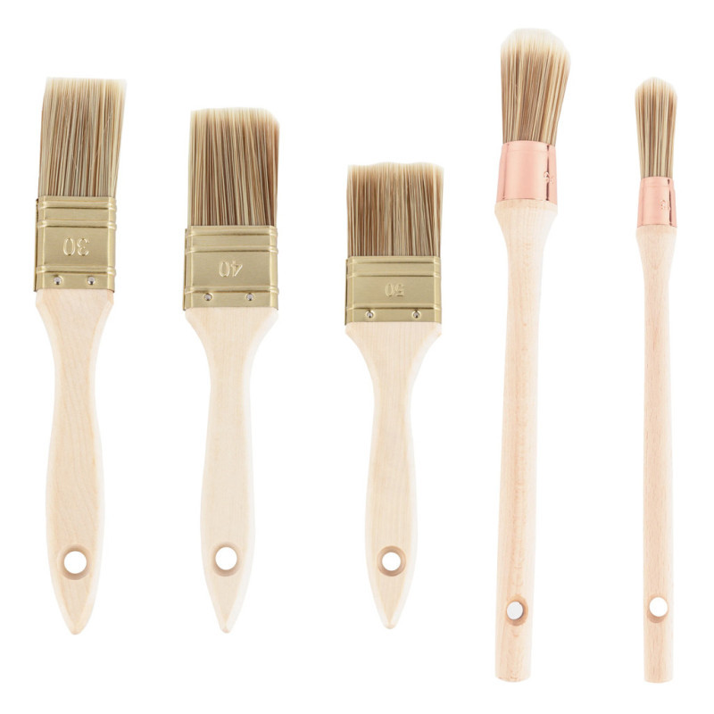 6er-pack Pinsel 3 Flachpinsel Und 3 Gerade Pinsel Pinsel Zum Malen, Heimwerken, Emaillieren, Lackieren Und Grundieren