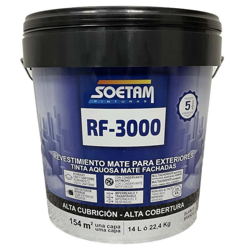 Weiße Außenfarbe 14 L / 22,4 Kg Rf3000 Matte Außenbeschichtung Fassadenfarbe Wandfarbe