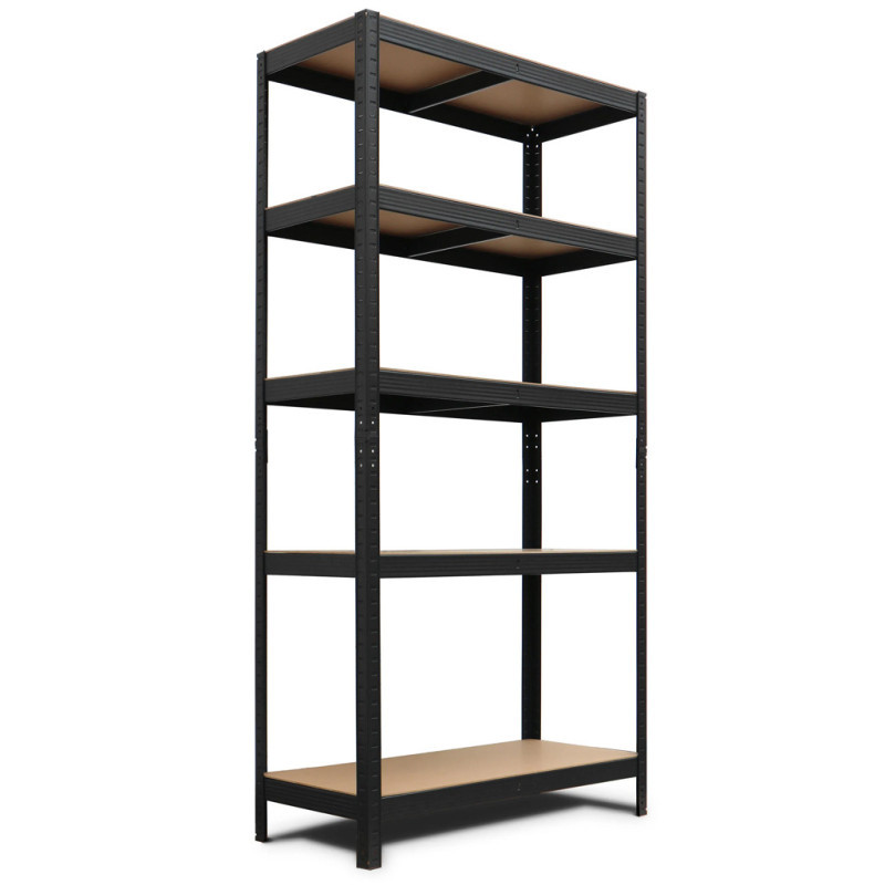 Schwarzes Metallregal 180x90x40 Cm 5 Regalböden Max. Belastung 875 Kg 175 Kg Pro Regalboden 5 Mm Hdf-platten