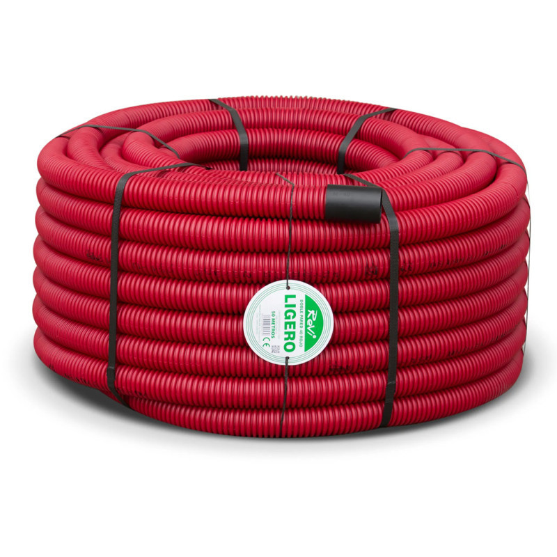 Rotes, Doppelwandiges Wellrohr 40 Mm 50 M Wellrohr Mit Aenor-zertifikat Rohr Für Elektrokabel